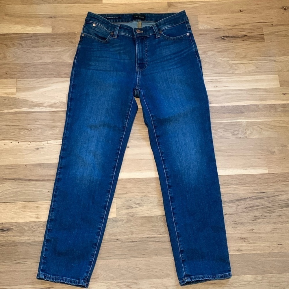 Talbots Straight Leg High Waist Cropped Blue Denim Jean Women’s 2